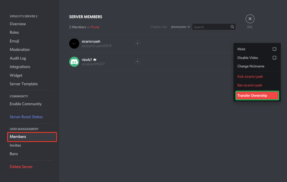 steps to transfer discord server ownership