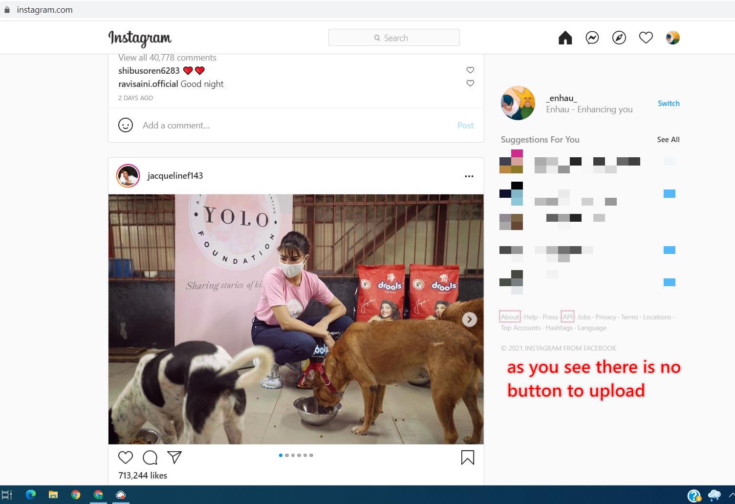 steps to upload images on Instagram